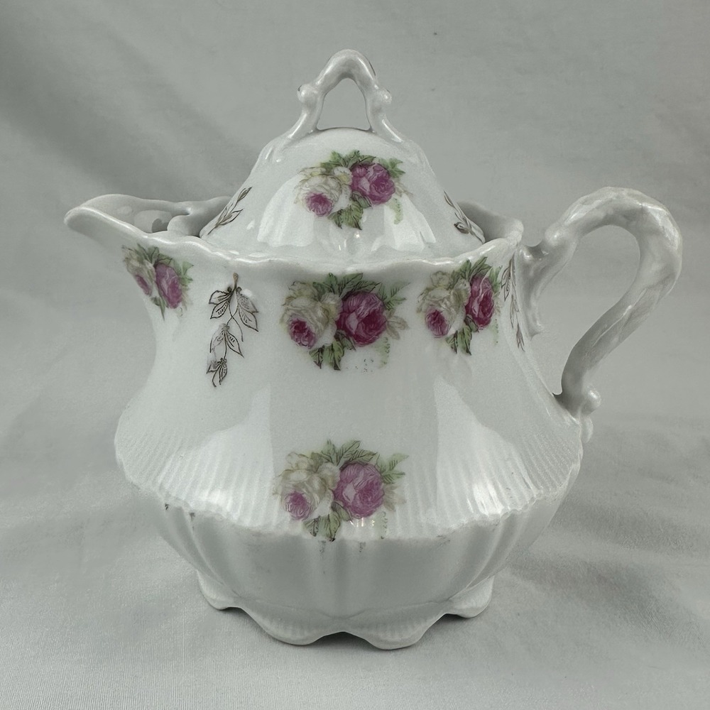 CT‎ Altwasser Teapot Rose & Gold Pattern Germany Floral circa 1900 Cottagecore